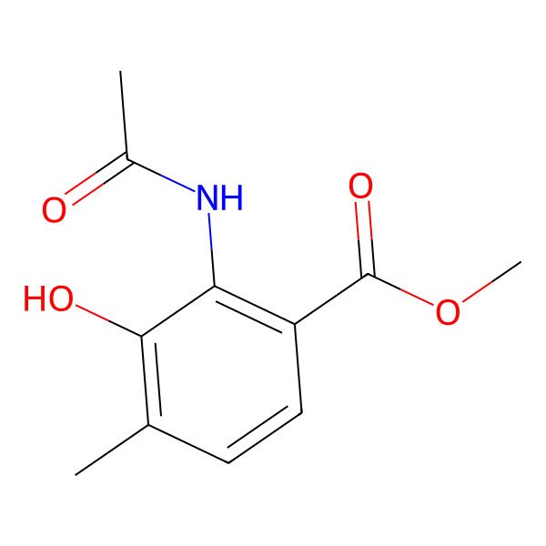 2D Structure of 2-Acetylamino-3-hydroxyl-4-methyl-benzoic acid methyl ester