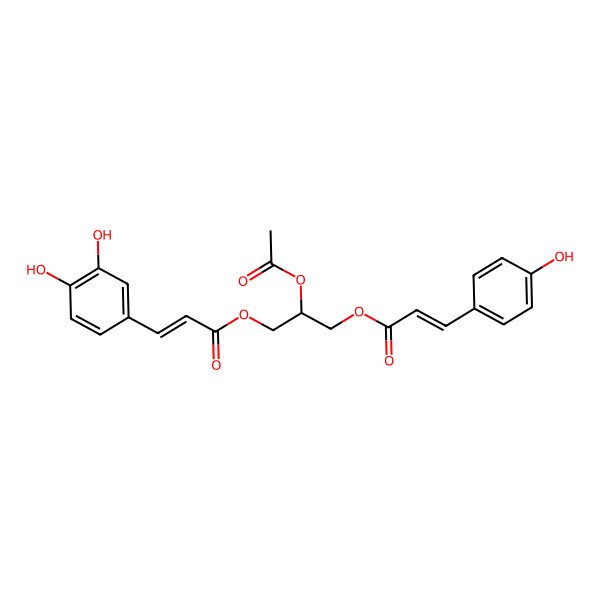 2D Structure of [2-Acetyloxy-3-[3-(3,4-dihydroxyphenyl)prop-2-enoyloxy]propyl] 3-(4-hydroxyphenyl)prop-2-enoate