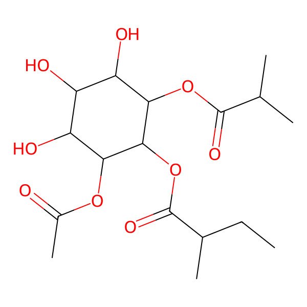 2D Structure of [2-Acetyloxy-3,4,5-trihydroxy-6-(2-methylpropanoyloxy)cyclohexyl] 2-methylbutanoate