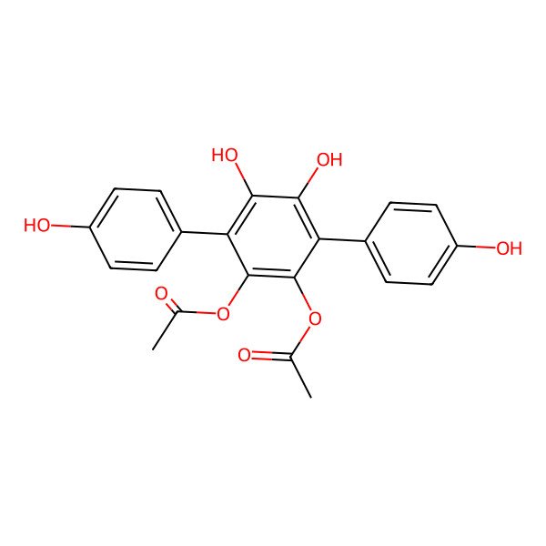 2D Structure of [2-Acetyloxy-4,5-dihydroxy-3,6-bis(4-hydroxyphenyl)phenyl] acetate