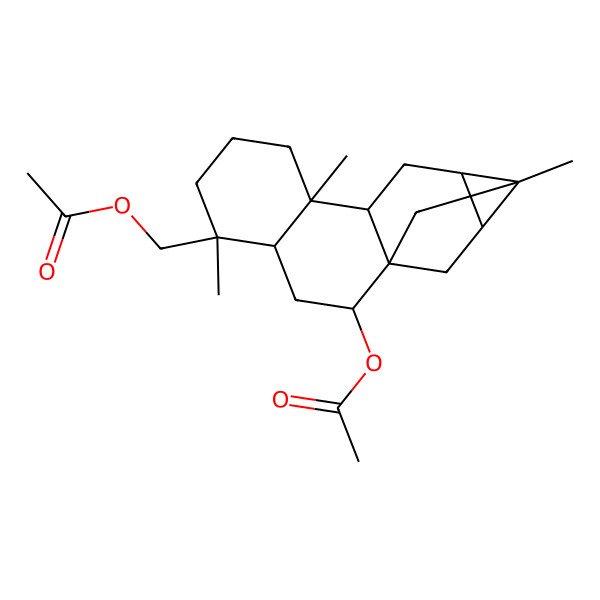 2D Structure of (2-Acetyloxy-5,9,13-trimethyl-5-pentacyclo[11.2.1.01,10.04,9.012,14]hexadecanyl)methyl acetate