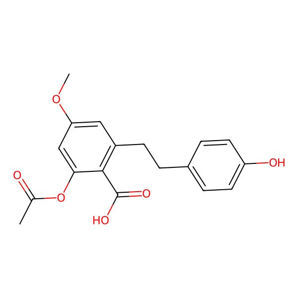 2D Structure of 2-Acetyloxy-6-[2-(4-hydroxyphenyl)ethyl]-4-methoxybenzoic acid