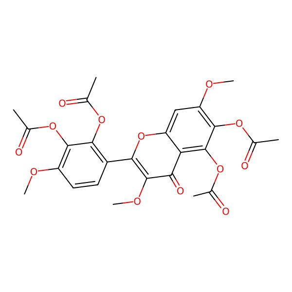2D Structure of [2-Acetyloxy-6-(5,6-diacetyloxy-3,7-dimethoxy-4-oxochromen-2-yl)-3-methoxyphenyl] acetate