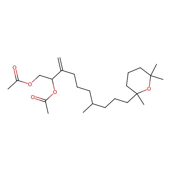 2D Structure of [2-Acetyloxy-7-methyl-3-methylidene-10-(2,6,6-trimethyloxan-2-yl)decyl] acetate