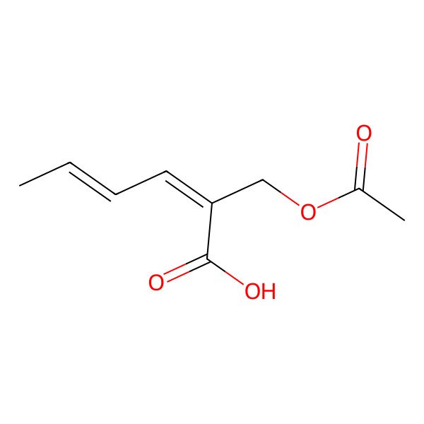 2D Structure of 2-(Acetyloxymethyl)hexa-2,4-dienoic acid