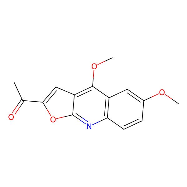 2D Structure of 2-Acetylpteleine