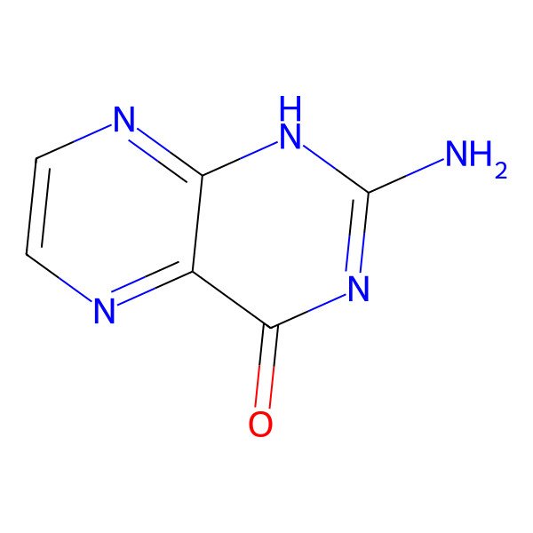 2D Structure of 2-amino-1H-pteridin-4-one