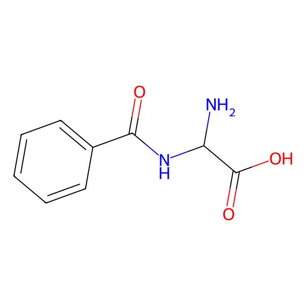 2D Structure of 2-Amino-2-benzamidoacetic acid