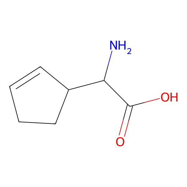 2D Structure of 2-Amino-2-cyclopent-2-en-1-ylacetic acid