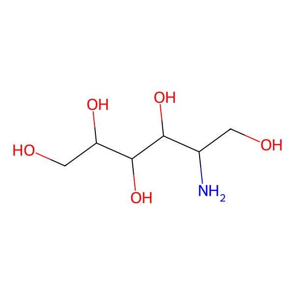 2D Structure of 2-amino-2-deoxy-D-mannitol