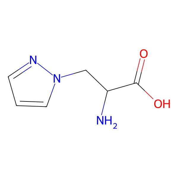 2D Structure of 2-amino-3-(1H-pyrazol-1-yl)propanoic acid