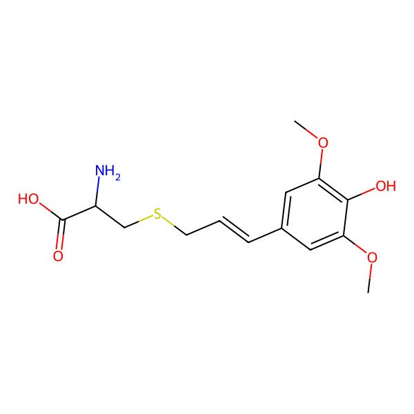 2D Structure of 2-Amino-3-[3-(4-hydroxy-3,5-dimethoxyphenyl)prop-2-enylsulfanyl]propanoic acid