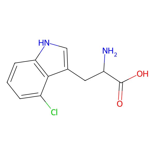 2D Structure of 2-amino-3-(4-chloro-1H-indol-3-yl)propanoic acid