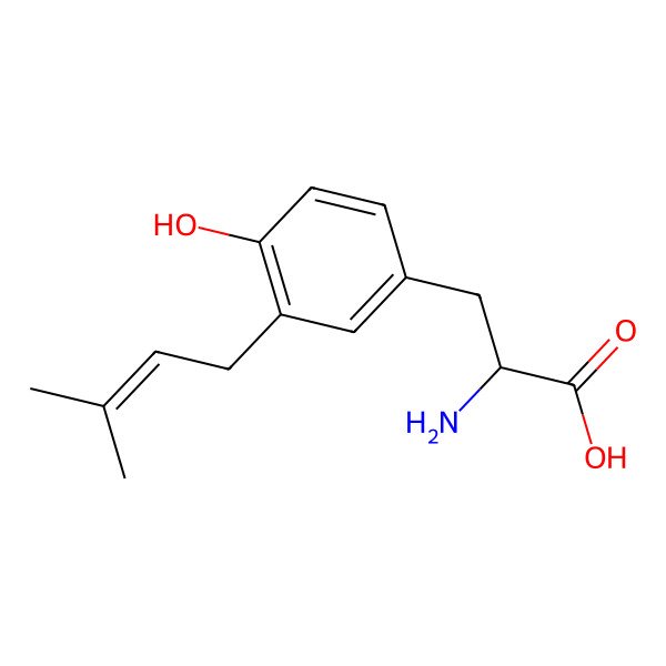 2D Structure of 2-Amino-3-[4-hydroxy-3-(3-methylbut-2-enyl)phenyl]propanoic acid