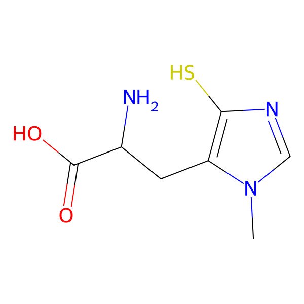 2D Structure of 2-Amino-3-(4-mercapto-1-methyl-1H-imidazol-5-yl)propanoic acid