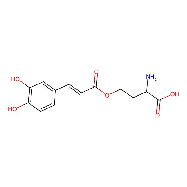 2D Structure of 2-Amino-4-[3-(3,4-dihydroxyphenyl)prop-2-enoyloxy]butanoic acid