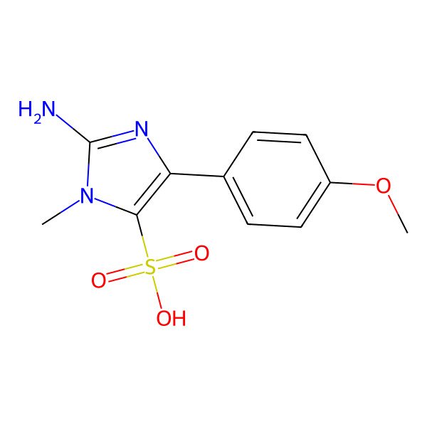 2D Structure of 2-Amino-4-(4-methoxyphenyl)-1-methyl-1H-imidazole-5-sulfonic acid