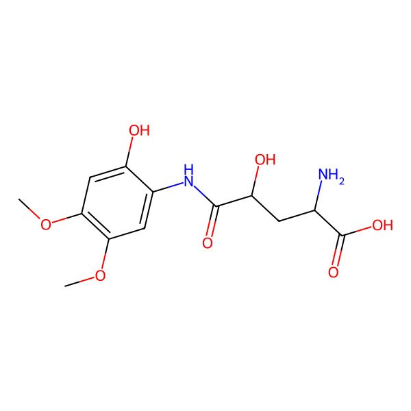 2D Structure of 2-Amino-4-hydroxy-5-(2-hydroxy-4,5-dimethoxyanilino)-5-oxopentanoic acid