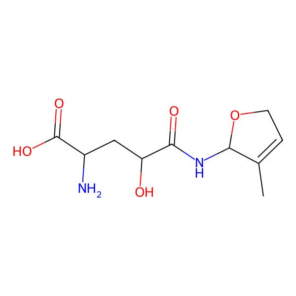 2D Structure of 2-Amino-4-hydroxy-5-[(3-methyl-2,5-dihydrofuran-2-yl)amino]-5-oxopentanoic acid