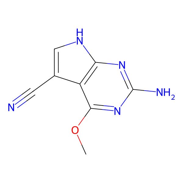 2D Structure of 2-Amino-4-methoxy-5-cyanopyrrolo(2,3-d)pyrimidine