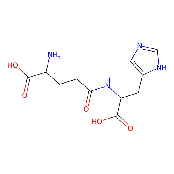 2D Structure of 2-amino-5-[[1-carboxy-2-(1H-imidazol-5-yl)ethyl]amino]-5-oxopentanoic acid