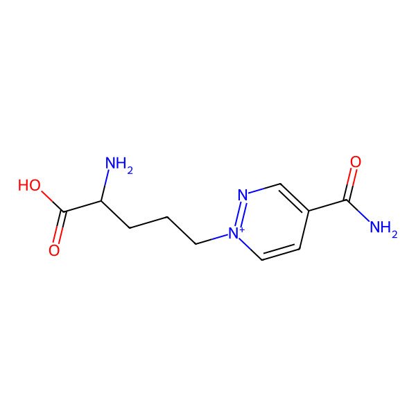 2D Structure of 2-Amino-5-(4-carbamoylpyridazin-1-ium-1-yl)pentanoic acid