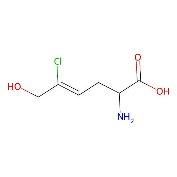 2D Structure of 2-Amino-5-chloro-6-hydroxy-4-hexenoic acid