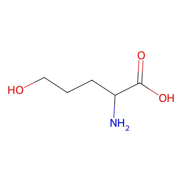 2D Structure of 2-Amino-5-hydroxyvaleric acid