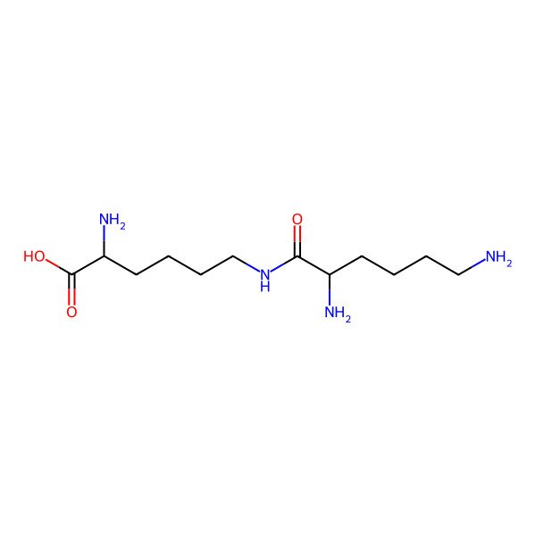 2D Structure of 2-Amino-6-(2,6-diaminohexanoylamino)hexanoic acid