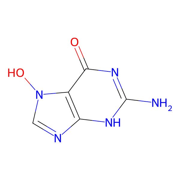 2D Structure of 2-amino-7-hydroxy-3H-purin-6-one