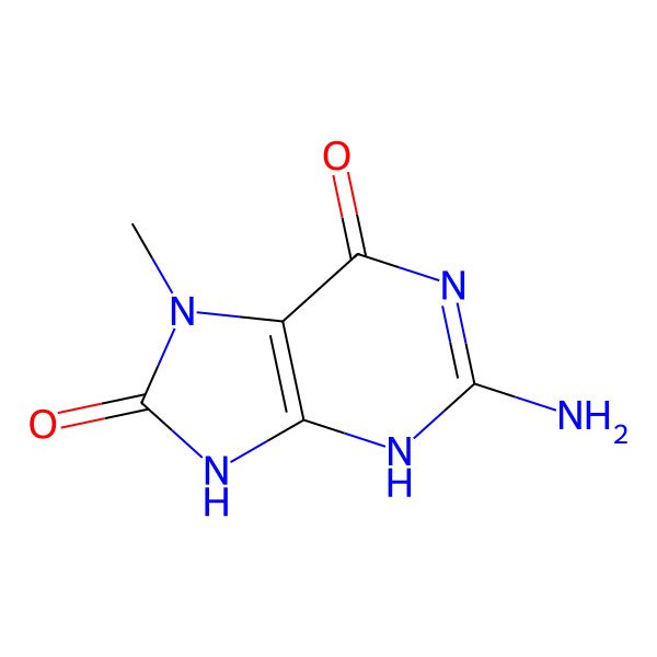 2D Structure of 2-amino-7-methyl-3,9-dihydropurine-6,8-dione