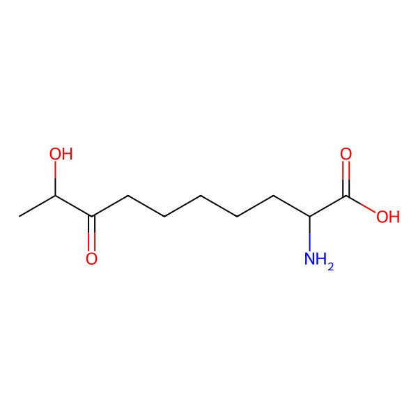 2D Structure of 2-Amino-9-hydroxy-8-oxodecanoic acid