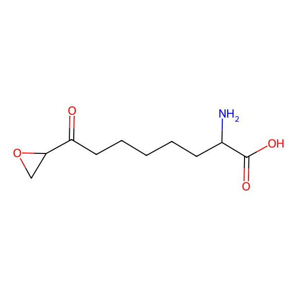 2D Structure of 2-Amino-9,10-epoxy-8-oxodecanoic acid