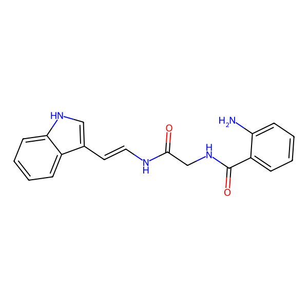 2D Structure of 2-amino-N-[2-[2-(1H-indol-3-yl)ethenylamino]-2-oxoethyl]benzamide