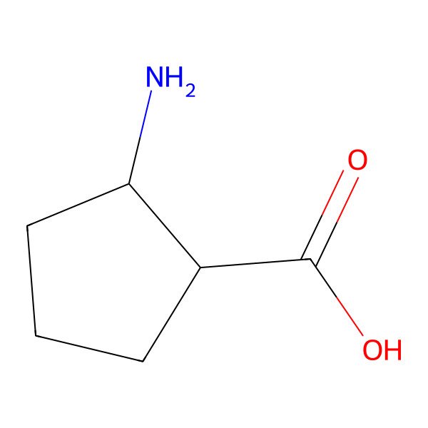 2D Structure of Cyclopentanecarboxylic acid, 2-amino-