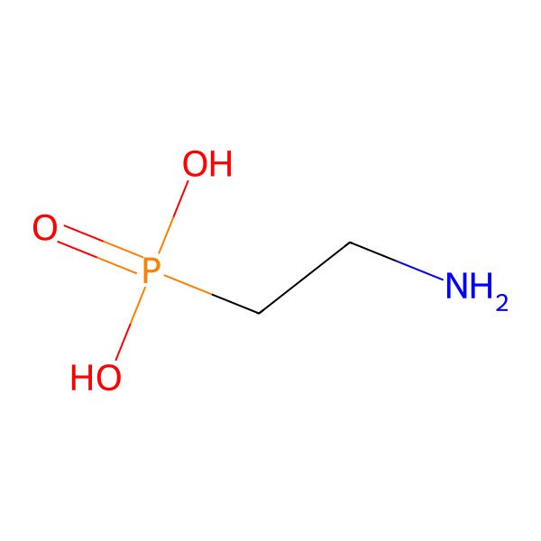 2D Structure of (2-Aminoethyl)phosphonic acid