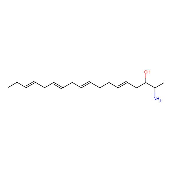 2D Structure of 2-Aminooctadeca-5,9,12,15-tetraen-3-ol