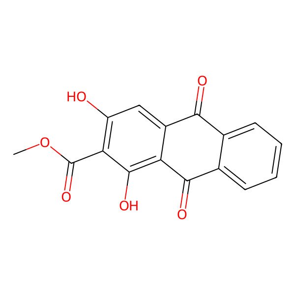 2D Structure of 2-Anthracenecarboxylic acid, 9,10-dihydro-1,3-dihydroxy-9,10-dioxo-, methyl ester 2D Structure of 2-Anthracenecarboxylic acid, 9,10-dihydro-1,3-dihydroxy-9,10-dioxo-, methyl ester