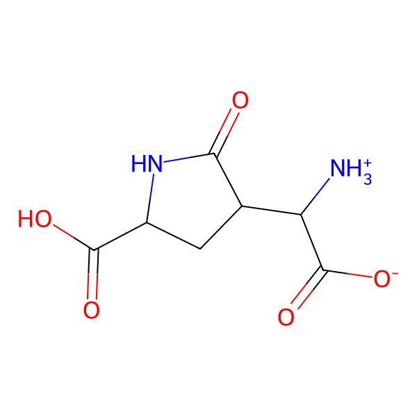 2D Structure of 2-Azaniumyl-2-(5-carboxy-2-oxopyrrolidin-3-yl)acetate