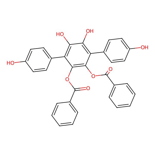 2D Structure of [2-Benzoyloxy-4,5-dihydroxy-3,6-bis(4-hydroxyphenyl)phenyl] benzoate