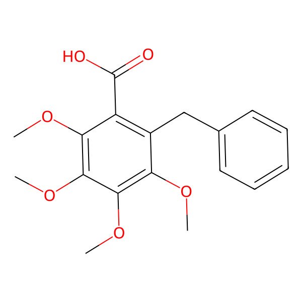 2D Structure of 2-Benzyl-3,4,5,6-tetramethoxybenzoic acid 2D Structure of 2-Benzyl-3,4,5,6-tetramethoxybenzoic acid