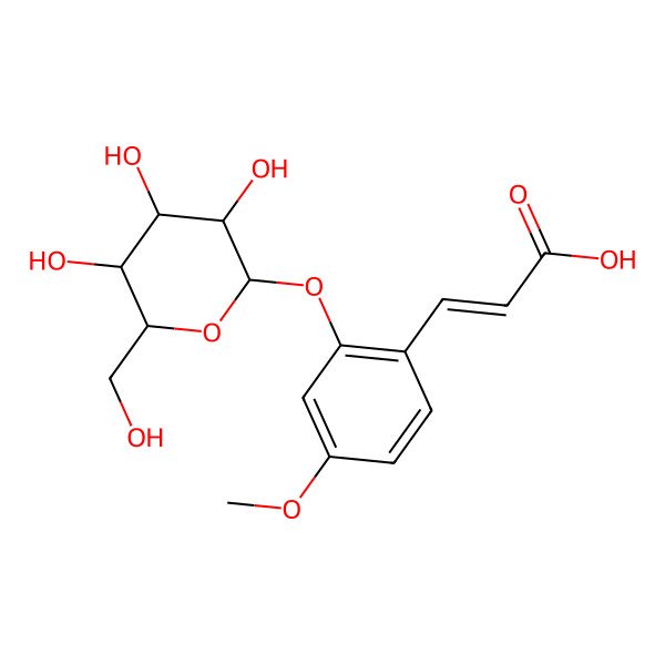 2D Structure of cis-2-Hydroxy 4-methoxycinnamic acid 2-glucoside 2D Structure of cis-2-Hydroxy 4-methoxycinnamic acid 2-glucoside