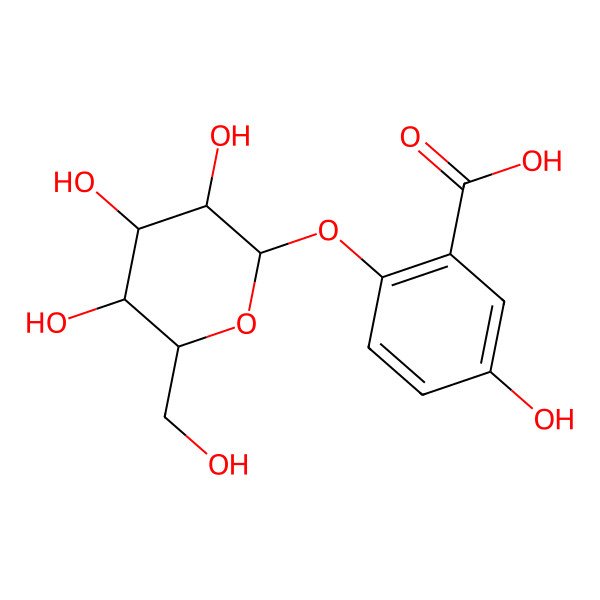 2D Structure of 2-(beta-D-glucopyranosyloxy)-5-hydroxybenzoic acid
