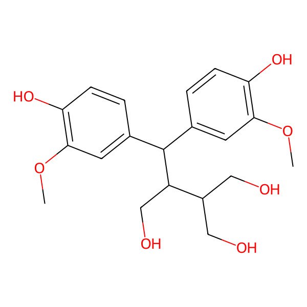 2D Structure of 2-[Bis(4-hydroxy-3-methoxyphenyl)methyl]-3-(hydroxymethyl)butane-1,4-diol