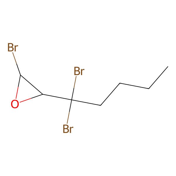 2D Structure of 2-Bromo-3-(1,1-dibromopentyl)oxirane