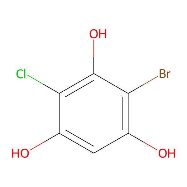 2D Structure of 2-Bromo-4-chloro-1,3,5-trihydroxybenzene