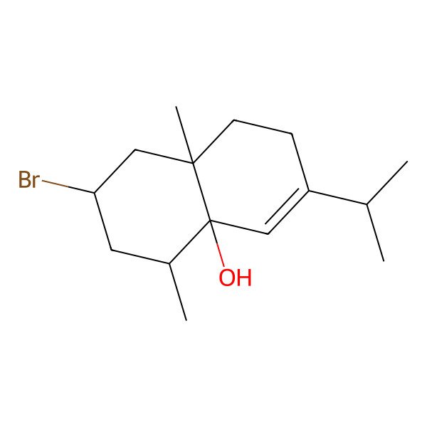 2D Structure of 2-Bromo-4,8a-dimethyl-6-propan-2-yl-1,2,3,4,7,8-hexahydronaphthalen-4a-ol