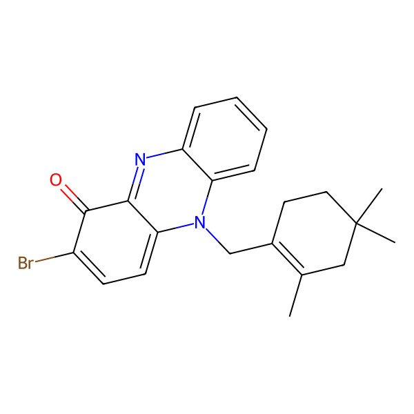 2D Structure of 2-Bromo-5-[(2,4,4-trimethylcyclohexen-1-yl)methyl]phenazin-1-one