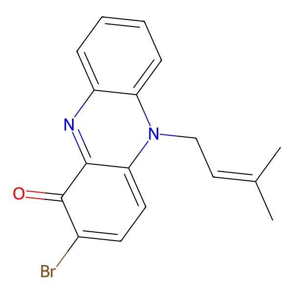2D Structure of 2-Bromo-5-(3-methylbut-2-enyl)phenazin-1-one