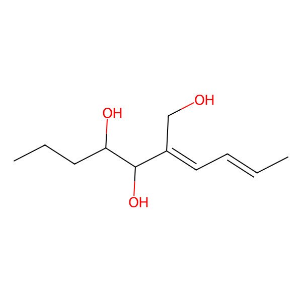 2D Structure of 2-But-2-enylideneheptane-1,3,4-triol